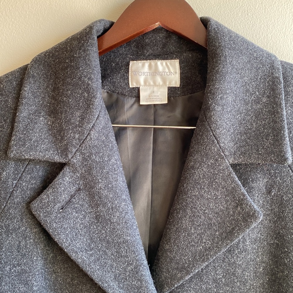 Worthington 100% Wool Coat Size 8 Black - Picture 6 of 12